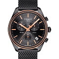 Tissot Tissot PR 100 Сhronograph T101.417.23.061.00 PR 100 T1014172306100 кварцевые мужские часы черный циферблат, браслет сталь c pvd покрытием — вид спереди