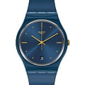 Swatch Swatch Gent Standard GN417  GN417 кварцевые женские часы синий циферблат, браслет силикон — вид спереди