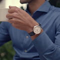 Orient Orient RE-AW0004S0 механические мужские часы часы крупный план белый циферблата