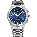 Swiss Military by Chrono Swiss Military by Chrono SM34015.03  SM34015.03 кварцевые мужские часы синий циферблат, браслет нержавеющая сталь + золото 18к — вид спереди