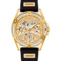 Guess Guess Queen GW0536L3  GW0536L3 кварцевые женские часы  золотой циферблат, браслет силикон — вид спереди