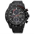 Seiko Seiko Sportura SSC427P1  SSC427P1 кварцевые мужские часы черный циферблат, браслет 18-каратное желтое золото — вид спереди
