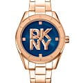 DKNY DKNY Chambers Midi DK1L016M0075  DK1L016M0075 кварцевые женские часы синий циферблат, браслет нержавеющая сталь с ip-покрытием — вид спереди
