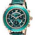 Swarovski Swarovski Octea Lux Chrono 5452498  5452498 кварцевые женские часы зеленый циферблат, браслет кожаный — вид спереди