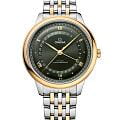 Omega Omega De Ville Prestige 434.20.42.22.10.001 Prestige 43420422210001 механические мужские часы зеленый циферблат, браслет сталь + золото — вид спереди
