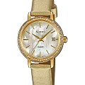 Casio Casio Sheen SHE-4060GL-9A  SHE-4060GL-9A кварцевые женские часы перламутровый циферблат, браслет кожаный — вид спереди