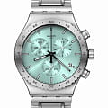 Swatch Swatch I New Chrono YVS498G  YVS498G кварцевые мужские часы бирюзовый циферблат, браслет нержавеющая сталь — вид спереди