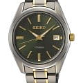 Seiko Seiko Conceptual Series Dress SUR377P1  SUR377P1 кварцевые мужские часы зеленый циферблат, браслет титановый c pvd покрытием — вид спереди