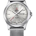 Swiss Military by Chrono Swiss Military by Chrono SMP36040.02  SMP36040.02 кварцевые мужские часы серебристый циферблат, браслет нержавеющая сталь — вид спереди
