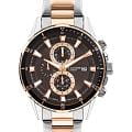 Lee Cooper Lee Cooper LC07627.540  LC07627.540 кварцевые мужские часы коричневый циферблат, браслет нержавеющая сталь с ip-покрытием — вид спереди