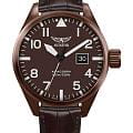 Aviator Aviator Airacobra P42 V.1.22.8.151.4  V.1.22.8.151.4 кварцевые мужские часы коричневый циферблат, браслет кожаный — вид спереди