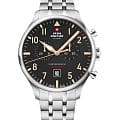 Swiss Military by Chrono Swiss Military by Chrono Vintage Chronograph SM34098.04  SM34098.04 кварцевые мужские часы черный циферблат, браслет нержавеющая сталь — вид спереди