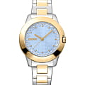 DKNY DKNY Park Ave Logo DK1L021M0085  DK1L021M0085 кварцевые женские часы голубой циферблат, браслет нержавеющая сталь с ip-покрытием — вид спереди