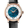 Mido Mido Baroncelli Lady Day M039.207.36.106.01  M0392073610601 механические женские часы синий циферблат, браслет кожаный — вид спереди