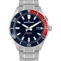 Jacques Lemans Jacques Lemans Classic 1-2131E  1-2131E автокварц (кинетик) мужские часы синий циферблат, браслет нержавеющая сталь — вид спереди