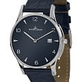 Jacques Lemans Jacques Lemans Classic 1-1850ZC  1-1850ZC кварцевые мужские часы синий циферблат, браслет кожаный — вид спереди