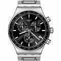 Swatch Swatch I New Chrono YVS495G  YVS495G кварцевые мужские часы  черный циферблат, браслет нержавеющая сталь — вид спереди