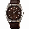 Orient Orient ER2F004T (FER2F004T)  FER2F004T механические мужские часы коричневый циферблат, браслет кожа + текстиль — вид спереди
