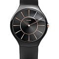 Rado Rado True Thinline R27741159  R27741159 кварцевые мужские часы черный циферблат, браслет каучук — вид спереди
