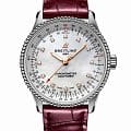 Breitling Breitling Navitimer Automatic 35 A17395211A1P2  A17395211A1P2 механические женские часы перламутровый циферблат, браслет кожаный — вид спереди
