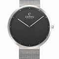 Obaku Obaku Ultra Slim V230GXCBMC  V230GXCBMC кварцевые мужские часы черный циферблат, браслет нержавеющая сталь — вид спереди