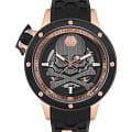 Philipp Plein Philipp Plein Plein Rich PWUAA0623  PWUAA0623 механические мужские часы черный циферблат, браслет силикон — вид спереди
