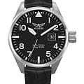 Aviator Aviator Airacobra V.1.22.0.148.4  V.1.22.0.148.4 кварцевые мужские часы черный циферблат, браслет кожаный — вид спереди