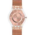 Swatch Swatch Skin Classic Biosourced SS08K104M  SS08K104M кварцевые женские часы золотой циферблат, браслет нержавеющая сталь с pvd-покрытием — вид спереди