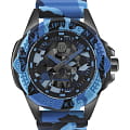 Philipp Plein Philipp Plein The Skull PWAAA1021  PWAAA1021 кварцевые мужские часы синий циферблат, браслет силикон — вид спереди