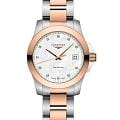 Longines Longines Conquest L3.377.3.88.7  L33773887 кварцевые женские часы перламутровый циферблат, браслет сталь c pvd покрытием — вид спереди