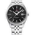Swiss Military by Chrono Swiss Military by Chrono SM34065.01  SM34065.01 кварцевые мужские часы  черный циферблат, браслет нержавеющая сталь — вид спереди