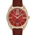 Slazenger Slazenger SL.09.6538.3.04  SL.09.6538.3.04 кварцевые женские часы красный циферблат, браслет кожаный — вид спереди