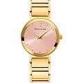 Pierre Lannier Pierre Lannier Ligne Pure 036N552  036N552 кварцевые женские часы розовый циферблат, браслет нержавеющая сталь с ip-покрытием — вид спереди