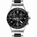 Swatch Swatch I New Chrono YVS441G  YVS441G кварцевые женские часы черный циферблат, браслет нержавеющая сталь с pvd-покрытием — вид спереди