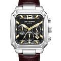 Lee Cooper Lee Cooper LC08184.352  LC08184.352 кварцевые мужские часы черный циферблат, браслет кожаный — вид спереди