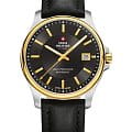 Swiss Military by Chrono Swiss Military by Chrono SM30200.13  SM30200.13 кварцевые мужские часы черный циферблат, браслет кожаный — вид спереди