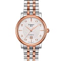 Tissot Tissot Carson Automatic Lady T122.207.22.036.00 Carson T1222072203600 механические женские часы белый циферблат, браслет сталь c pvd покрытием — вид спереди