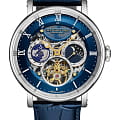 Stuhrling Stuhrling Majestic 1015.02  1015.02 механические мужские часы синий циферблат, браслет кожаный — вид спереди