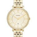 Fossil Fossil Dress ES3547  ES3547 кварцевые женские часы золотой циферблат, браслет сталь с ip покрытием — вид спереди