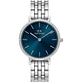 Daniel Wellington Daniel Wellington Petite DW00100664  DW00100664 кварцевые женские часы синий циферблат, браслет нержавеющая сталь — вид спереди