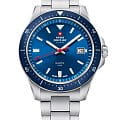 Swiss Military by Chrono Swiss Military by Chrono SM34082.02  SM34082.02 кварцевые мужские часы  синий циферблат, браслет нержавеющая сталь — вид спереди
