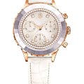 Swarovski Swarovski Octea Chrono 5671150  5671150 кварцевые женские часы белый циферблат, браслет кожаный — вид спереди