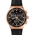 Swatch Swatch I New Chrono YVG410  YVG410 кварцевые мужские часы черный циферблат, браслет резина — вид спереди