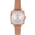 Tissot Tissot Lovely Square T058.109.36.031.01 Lovely T0581093603101 кварцевые женские часы серебристый циферблат, браслет кожаный — вид спереди
