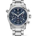 Longines Longines Spirit L3.820.4.93.6  L38204936 механические мужские часы синий циферблат, браслет нержавеющая сталь — вид спереди