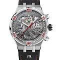 Maurice Lacroix Maurice Lacroix Aikon Chronograph Skeleton Automatic Mahindra Racing AI6098-SS001-091-2  AI6098-SS001-091-2 механические мужские часы серый циферблат, браслет кожаный — вид спереди
