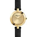 Salvatore Ferragamo Salvatore Ferragamo FAT020017  FAT020017 кварцевые женские часы золотой циферблат, браслет кожаный — вид спереди