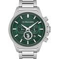 U.S. Polo Assn. U.S. Polo Assn. Crossing USPA1084-01  USPA1084-01 кварцевые мужские часы  зеленый циферблат, браслет нержавеющая сталь — вид спереди