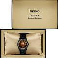 Seiko Seiko Presage Sharp Edged Series SPB331 механические мужские часы часы крупный план коричневый циферблата