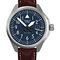 Aviator Aviator Airacobra V.1.38.0.317.4  V.1.38.0.317.4 кварцевые мужские часы  синий циферблат, браслет кожаный — вид спереди
